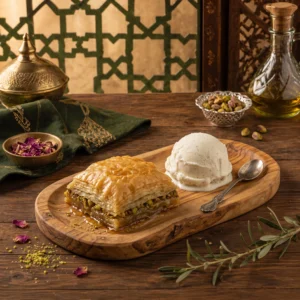 Baklawa with Ice Cream